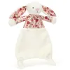 Image de Doudou plat Lapin en fleurs Crème