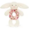 Image de Hochet Lapin en fleurs Crème (18 cm)