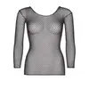 Image de T-shirt résille à manches longues femme Leg Avenue Noir TU 8278-001