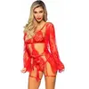 Image de Body en dentelle avec des jarretelles femme Leg Avenue Teddy Rouge M 86123-003
