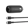 Image de Belkin Chargeur de voiture 1 port USB-C (30 W) sur prise allume-cigare avec câble USB-C (Noir)