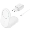 Image de Belkin BoostCharge Socle de Recharge Aimanté et Pliable Qi2 15W (Blanc) + Chargeur secteur