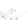 Image de Belkin BoostCharge Chargeur secteur USB-C (30 W) + Câble USB-C vers USB-C (Blanc)