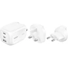 Image de Belkin Chargeur Secteur 100W 2x USB-C + 1x USB-A (60W + 22W +18W) + Kit adaptateur de voyage