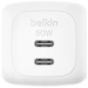 Image de Belkin BoostCharge Pro Chargeur secteur GaN deux ports USB-C 50W (Blanc)