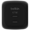 Image de Belkin BoostCharge Pro Chargeur secteur GaN deux ports USB-C 67W (Noir)