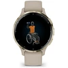 Image de Montre connectée en acier inoxydable avec boîtier et bracelet en silicone Garmin Venu® 3S 41 mm 010-02785-02 Beige TU