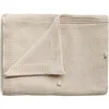Image de Couverture tricotée en coton bio Textured Dots Off White (80 x 100 cm)