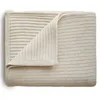 Image de Couverture en coton bio Ribbed Beige melange (80 x 100 cm)