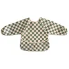 Image de Bavoir à manches longues Olive Check (6-24 mois)
