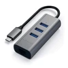Image de Satechi Hub USB-C 2-en-1 avec 3 Ports USB 3.0 + Ethernet - Gris