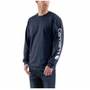 Image de Tee-shirts col rond manches longues tee-shirt manches longues marine  tm 200 - 300 g m bleu coton t-shirt 0 1 pièce(s) - carhartt