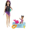 Image de Coffret poupée barbie babysitter piscine Mattel-GRP39