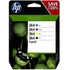 Image de HP 364 Pack combo de 4 (N9J73AE) - Noir, Cyan, Magenta et Jaune