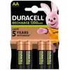 Image de Lot de 4 piles rechargeables AA Duracell 1300 mAh Noir et Orange