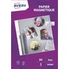 Image de Pack de 3 feuilles papier magnétique brillants A4 Avery Dennison Blanc pour imprimantes jet d'encre