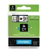 Image de Cassette de ruban à étiqueter Dymo LabelManager D1 12 mm Noir/Transparent