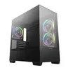 Image de Boîtier PC gaming DeepCool CG380 3 moyen tour noir ARGB avec panneau latéral en verre transparent