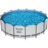 Image de BESTWAY Kit de piscine complet Steel Pro MAX  Frame Pool, avec pompe de filtration, Ø 457 x 122 cm, gris clair, ronde