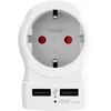 Image de Adaptateur électrique Skross Europe vers UK avec 2 ports USB Blanc