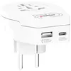 Image de Adapteur de voyage universel Skross World to Europe avec chargeur USB-A et C Blanc