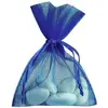 Image de Sachet de 10 bourses organdi à lacet, Bleu foncé CH2462-37
