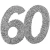 Image de Sachet de 6 grands Confettis anniversaire, ARGENT pailleté 60 ans CH4532 60