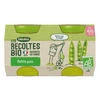 Image de Blédina les récoltes bio pots petits pois 2x130g