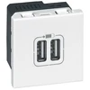 Image de Prise à encastrer mosaic double prise u.s.b mosaic blanc blanc 1 pièce(s) à encastrer monobloc 1 usb standard - legrand