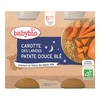 Image de Babybio carotte des Landes patate douce & blé dès 6 mois 2x200g