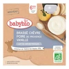 Image de Babybio brassé chèvre poire vanille dès 6 mois 4 gourdes x 85g