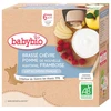 Image de Babybio desserts brassé chèvre pomme framboise 4 gourdes de 85g