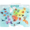 Image de Plateau Des Continents 40X30 Cm Magnetique avec Animaux 30 Pièces