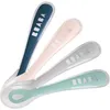 Image de Lot de 4 cuillères silicone 2ème âge Set Barbe à papa Guimauve Vert de gris Lila
