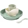 Image de Coffret repas silicone Vert sauge et Vert de gris (4 pièces)