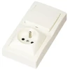 Image de Interrupteur en saillie asl interrupteur et prise de courant 2p+t asl vertical blanc blanc 1 pièce(s) monobloc en saillie va-et-vient + prise 2 - legr