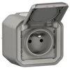 Image de Prise étanche en saillie plexo (nouvelle version) gris prise de courant et volet de protection plexo apparent gris 1 pièce(s) monobloc 1 2p+t en saill