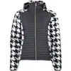 Image de Blouson à capuche zippé bi-matière badge poitrine motif pied de poule femme Peak Mountain Noir L ASTRO/QI/N/NOIR
