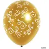 Image de Sachet de 8 ballons décos Arabesques, métalliques Or 44201BPUB