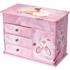 Image de Grande boîte à bijoux musicale à tiroirs Ballerine rose