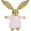 Image de Peluche hochet lapin nid d'ange en coton bio rose poudré (20 cm)