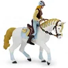 Image de Figurine cheval de la cavalière adulte fashion bleue Papo-51545