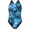 Image de Maillot de bain 1 pièce femme Arena Flowers 009027-850 Bleu 38
