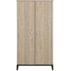 Image de Armoire 2 portes en chêne blond noir Marcel