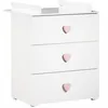 Image de Commode à langer New Basic Boutons coeur rose