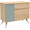 Image de Commode 3 tiroir et 1 porte Seventies sauge