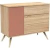Image de Commode 3 tiroir et 1 porte Seventies terracotta