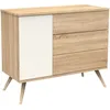 Image de Commode 3 tiroir et 1 porte Seventies crème