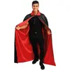 Image de Cape tissu polyester satiné  réversible noir et rouge avec col 130cm FETE-16206