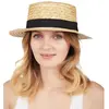 Image de Chapeau Canotier paille adulte luxe FETE-19080